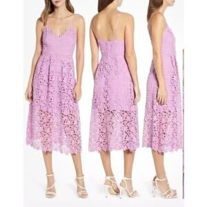 Astr the Label lace A-line Midi Dress Size M Pink
